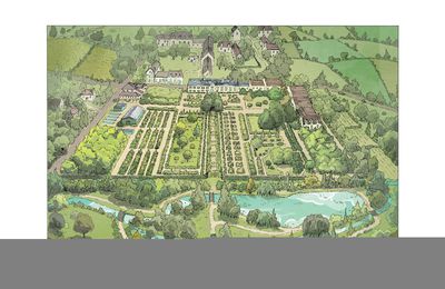 Un dessin/plan du jardin de Claude Monet à