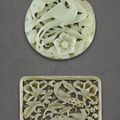Two jade reticulated 'bird' plaques, Yuan-Ming Dynasty (1279-1644)