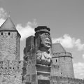Carcassonne en noir et blanc