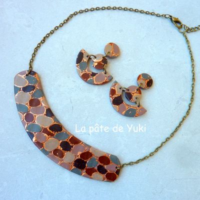 Parure n°2 "Galets de cuivre"