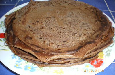 Crêpes en tagliatelles au chocolat et caramel