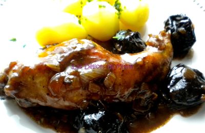 Cuisses de lapin aux pruneaux et à la bière