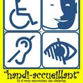 HANDI ACCUEILLANCE : les trois premiers logos sont collés !