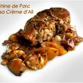 Échine de porc et sa crème d'ail