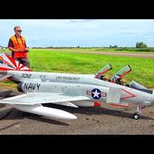 GIANT F-4 PHANTOM TWIN TURBINE RC SCALE JET! FIRST FLIGHT IN EUROPE!