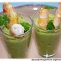 VERRINES DE GUACAMOLE AUX CREVETTES