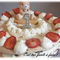 GATEAU D'ANNIVERSAIRE CHOCOLAT MERINGUE FRAISES