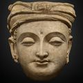 Tête de bodhisattva, Afghanistan/Pakistan, Art gréco-bouddhique du Gandhara, IIIème – IVème siècle