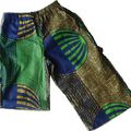 Pantalon- bermuda pour enfant entissu africain ou wax : modèle "rabal"