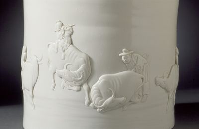 Brush Pot (Bitong) with Herd Boys and Oxen, Chen Guozhi (China, active 1821-1861), Qing dynasty, 1858