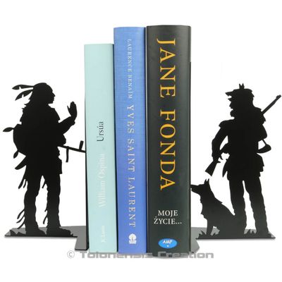 Serre-livres Indien Sioux et Trappeur