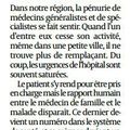 Pénurie de médecins