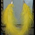 Boucles d'Oreilles plume Jaune BOP21