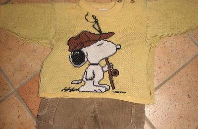 VENDU Pull et pantalon velours Snoopy 12 mois