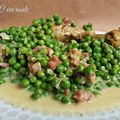 Fricassée de poulet crémeuse aux petits pois