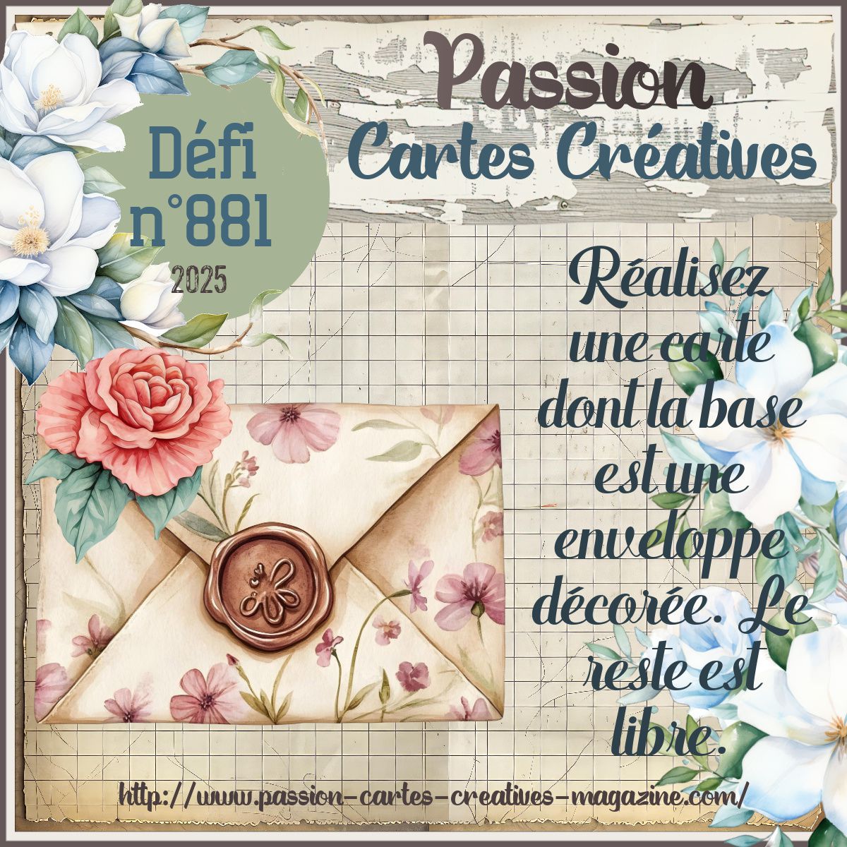 881 AMOUR base enveloppe décorée 13 février
