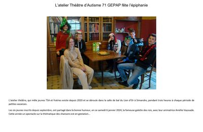 Atelier théâtre du GEPAP - Article 6 janvier 2024