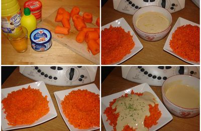 CAROTTES RAPEES AU THERMOMIX ET SA SAUCE AU THON