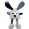 Doudou lapin gris bleu marine