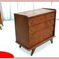 Commode vintage 1950 chêne pieds compas