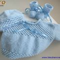 TUTO tricot bb FACILE et PREMA BOUTIQUE bebe modele layette bébé et patron a tricoter Explications brassière, bonnet, chaussons