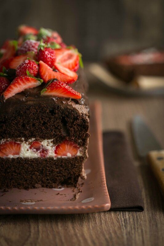 cake au chocolat, dessert facile, gateau fete des mères, grand mères, fraises, chantilly