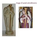 Ange ancien platre d'autel céroféraire