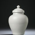 A white-glazed jar and cover, Chenghua period (1465-1487)