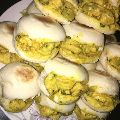 Mini batbout farci escalope crème curry olives