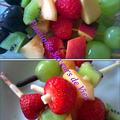 Brochettes de fruits + mikado