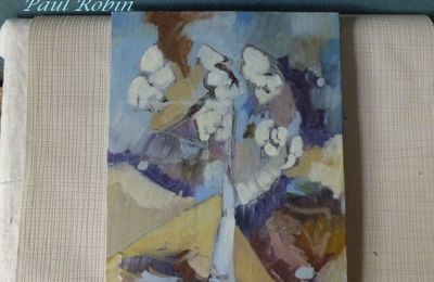 Tableau de Paul Robin, huile sur toile Bouquet