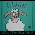 Triptyque personnalisé Léon le Mouton pour un petit Ewan