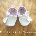 Chaussons cuir blanc