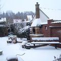 Le jardin de Cruik en février sous la neige