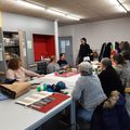 Retour d'atelier : "graphisme et carrés tricotés", mardi 23/01/2024