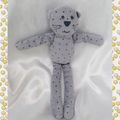 Doudou Peluche Chat Gris Etoiles Bleu Marine Monoprix Bout'Chou