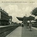 SUR LA LIGNE LYON-DIJON, St GERMAIN Mt D'OR-69. L'ancienne gare détruite en 1944 et la nouvelle.