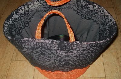 DIY customisation, sac en paille dentelle