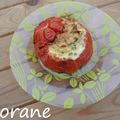 Tomate cuite farcie au chèvre