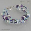 creation bracelet fantaisie perles d'eau douce, amethyste, aigue- marine 