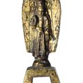 A dated gilt-bronze figure of a bodhisattva, Sui dynasty, inscribed Daye sixth year, corresponding to 610, and of the period