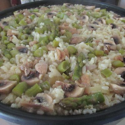 Risotto champignons asperges et PST