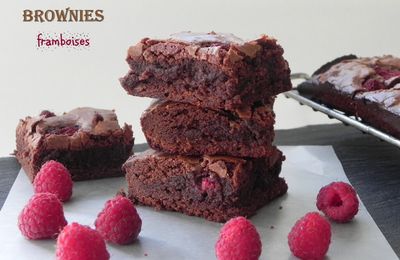 Brownies au chocolat et aux framboises, sans gluten et sans lactose