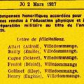 1927 02 Mars : Félicitations pour la P.M.