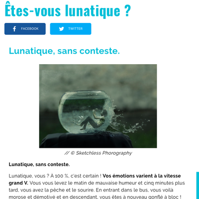 13ème test pour savoir si vous êtes lunatique ...