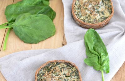 Tartelettes aux épinards, pleurotes & tofu soyeux...IG bas & vegan