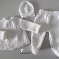 Tricot bébé, modèle fait main, layette bb tricoté main, bonnet, chaussons