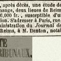 1837 03-04 Avril : mise en vente de l'étude notariale