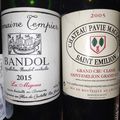 Bandol : Tempier : La Migoua 2015, Saint Emilion : Pavie Macquin 2005, Alsace : L'Agapé : Pinot noir B 2020