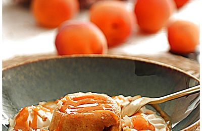 Gâteau abricot amandes et caramel de beurre salé.....Une "tuerie"